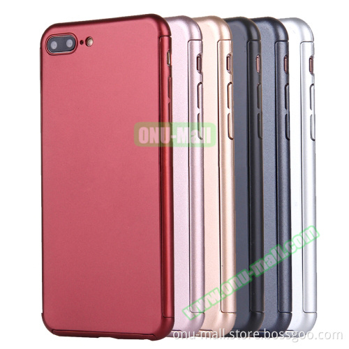 Full Coverage PC Protective Case for iPhone 7 Plus with Tempered Glass Screen Film